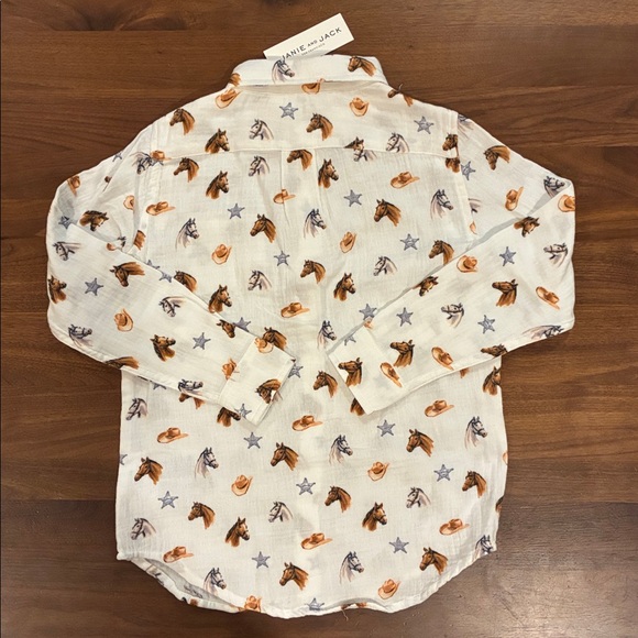 Jamie Kay Cowboy and Star Print Shirt - Cream and Brown - Picture 4 of 6